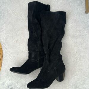 Black Suede Michael Kors Slouch Boots